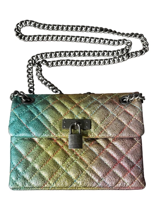 Kurt Geiger Handbags - Kurt Geiger London Brixton Lock Flap Shoulder Bag Rainbow Metallic Ombré Y2K
